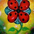 Flower 4 Lady Bugs